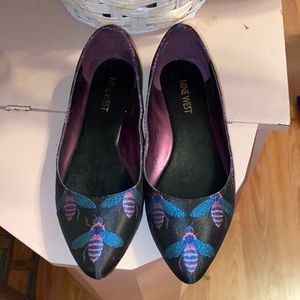 Nine West Speak Up Bee Jacquard Flat Size 6